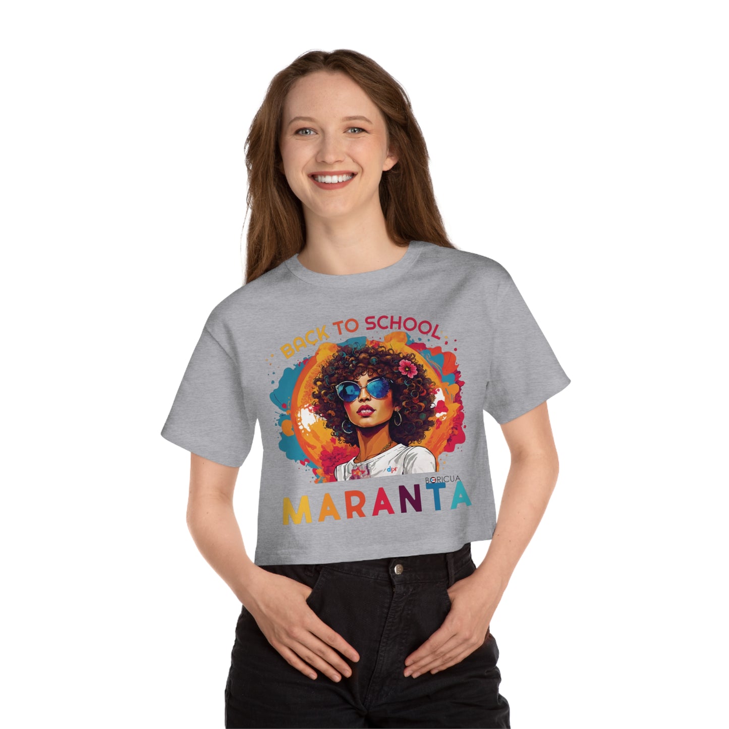 Back To School Maranta Boricua T Shirt Flowy Cropped Tee
