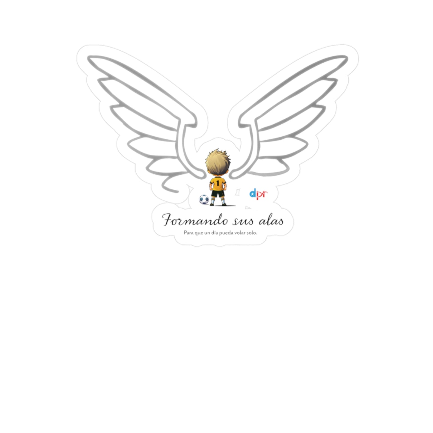 "Formando sus Alas" Soccer Player Waterproof Kiss-Cut Vinyl Decal