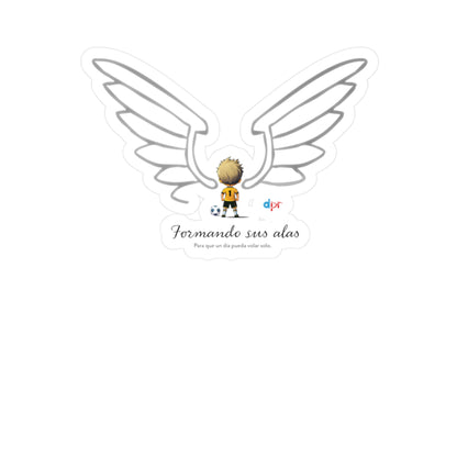 "Formando sus Alas" Soccer Player Waterproof Kiss-Cut Vinyl Decal