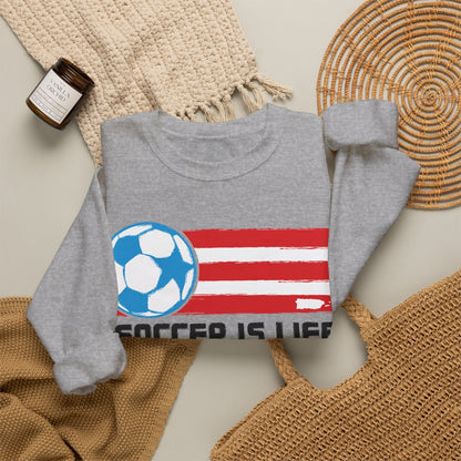 Soccer is life Puerto Rican Flag Heavy Blend™ Crewneck Sweatshirt