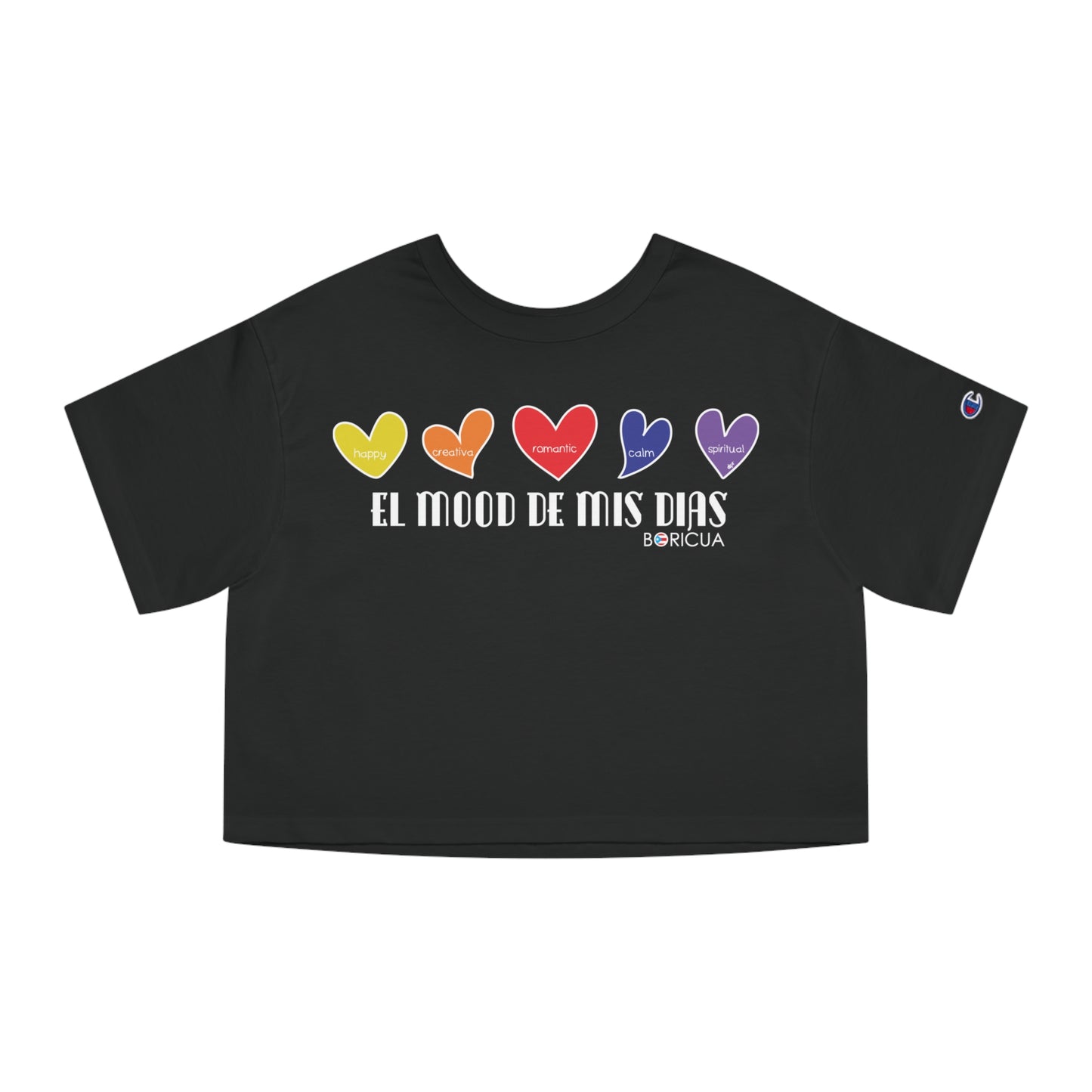 El Mood de mis días Boricua  Flowy Cropped Tee