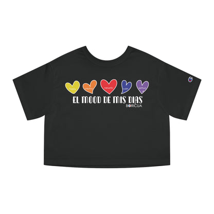 El Mood de mis días Boricua  Flowy Cropped Tee