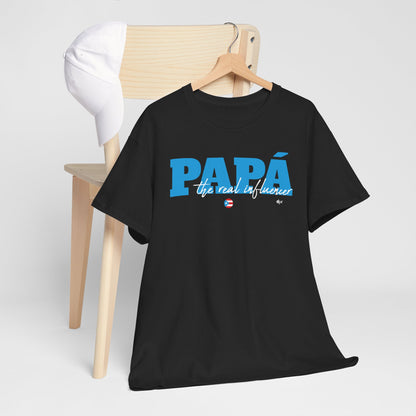 Papá The Real Influencer Blue Heavy Cotton Tee