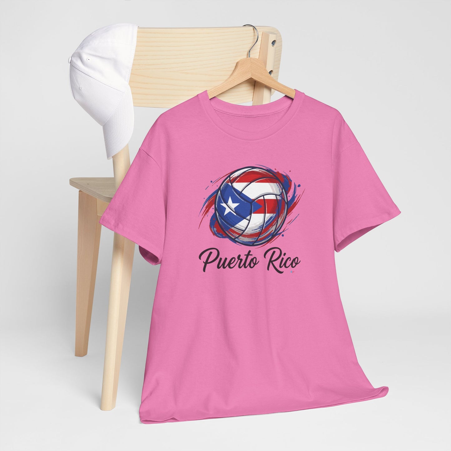 Puerto Rico Volleyball Flag | Unisex Heavy Cotton T-Shirt