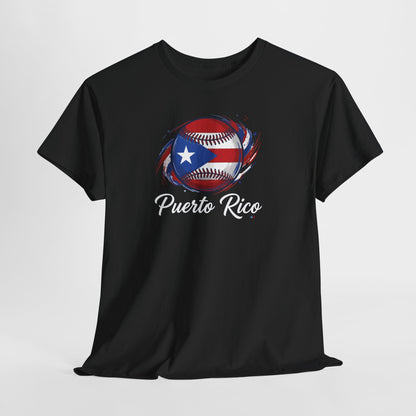 Puerto Rico Baseball Flag | Unisex Heavy Cotton T-Shirt