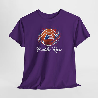 Puerto Rico Basketball Flag | Unisex Heavy Cotton T-Shirt