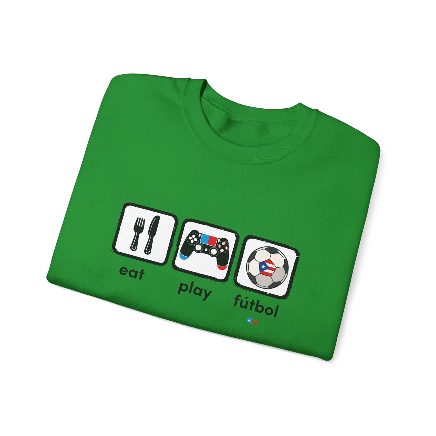 Eat Play Soccer Puerto Rican Flag Heavy Blend™ Crewneck Sweatshirt