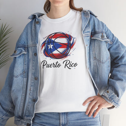 Puerto Rico Basketball Flag 2 | Unisex Heavy Cotton T-Shirt