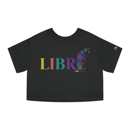 LIBRE BORICUA Flowy Cropped Tee
