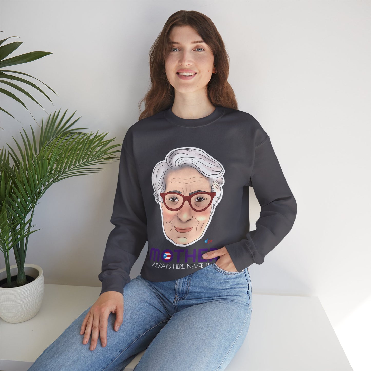 Mamá Boricua Always Here Never Left Heavy Blend™ Crewneck Sweatshirt