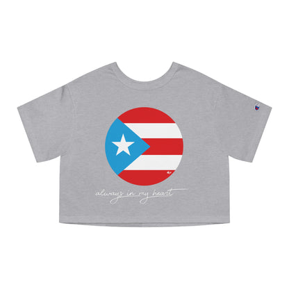 Puerto Rico Always in my Heart Women's Flowy Cropped Tee
