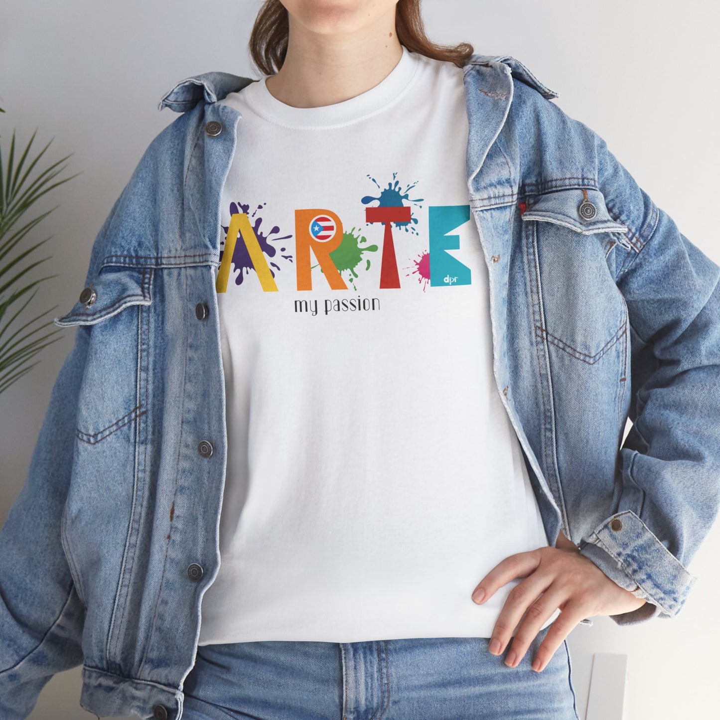 Arte My Passion Bandera Puerto Rico Unisex Heavy Cotton Tee