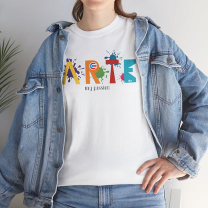 Arte My Passion Bandera Puerto Rico Unisex Heavy Cotton Tee