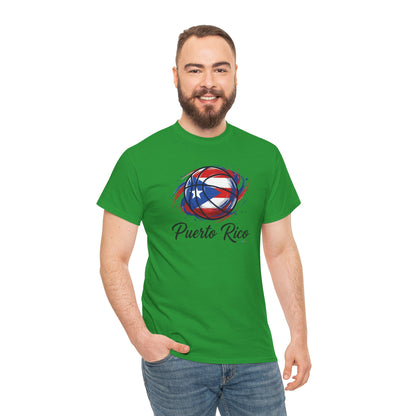 Puerto Rico Basketball Flag 2 | Unisex Heavy Cotton T-Shirt