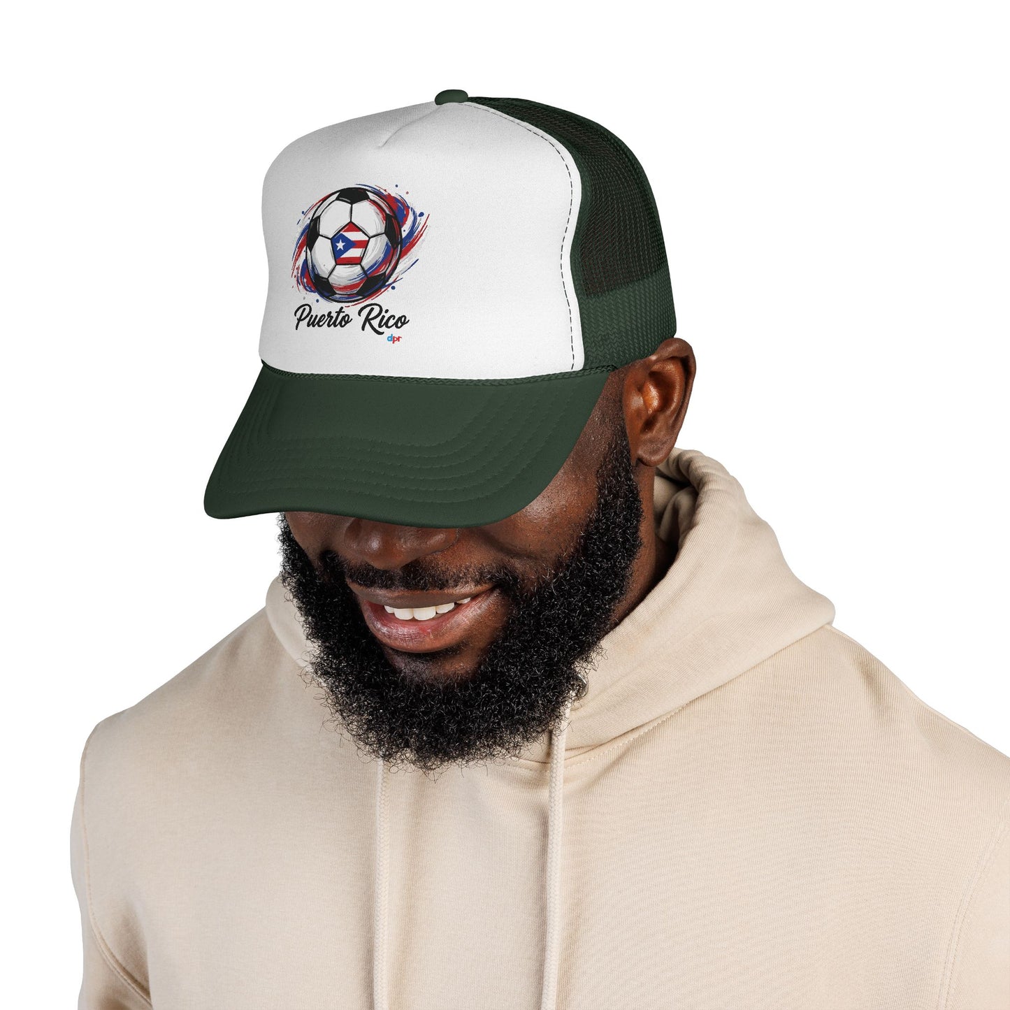 Puerto Rico Soccer Ball Flag Trucker Caps FREE SHIPPING