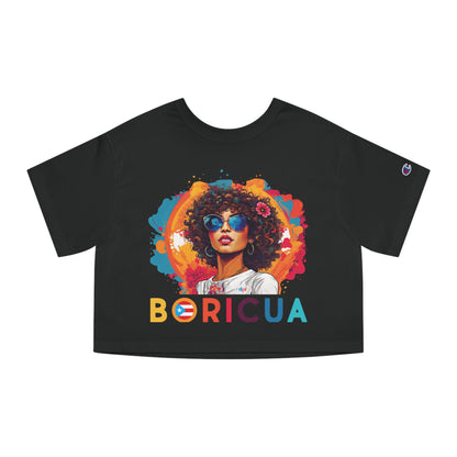 Boricua Girl Colors Women's Flowy Cropped Tee