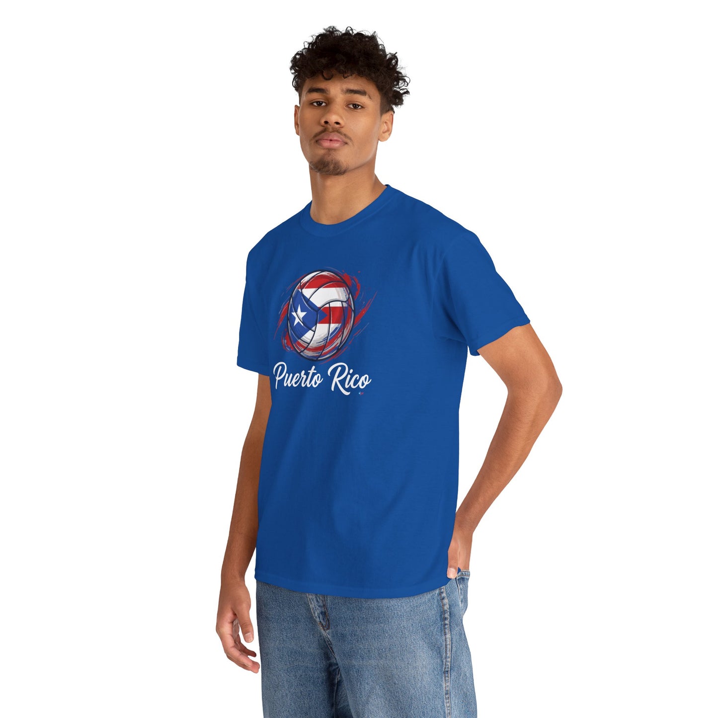 Puerto Rico Volleyball Flag | Unisex Heavy Cotton T-Shirt