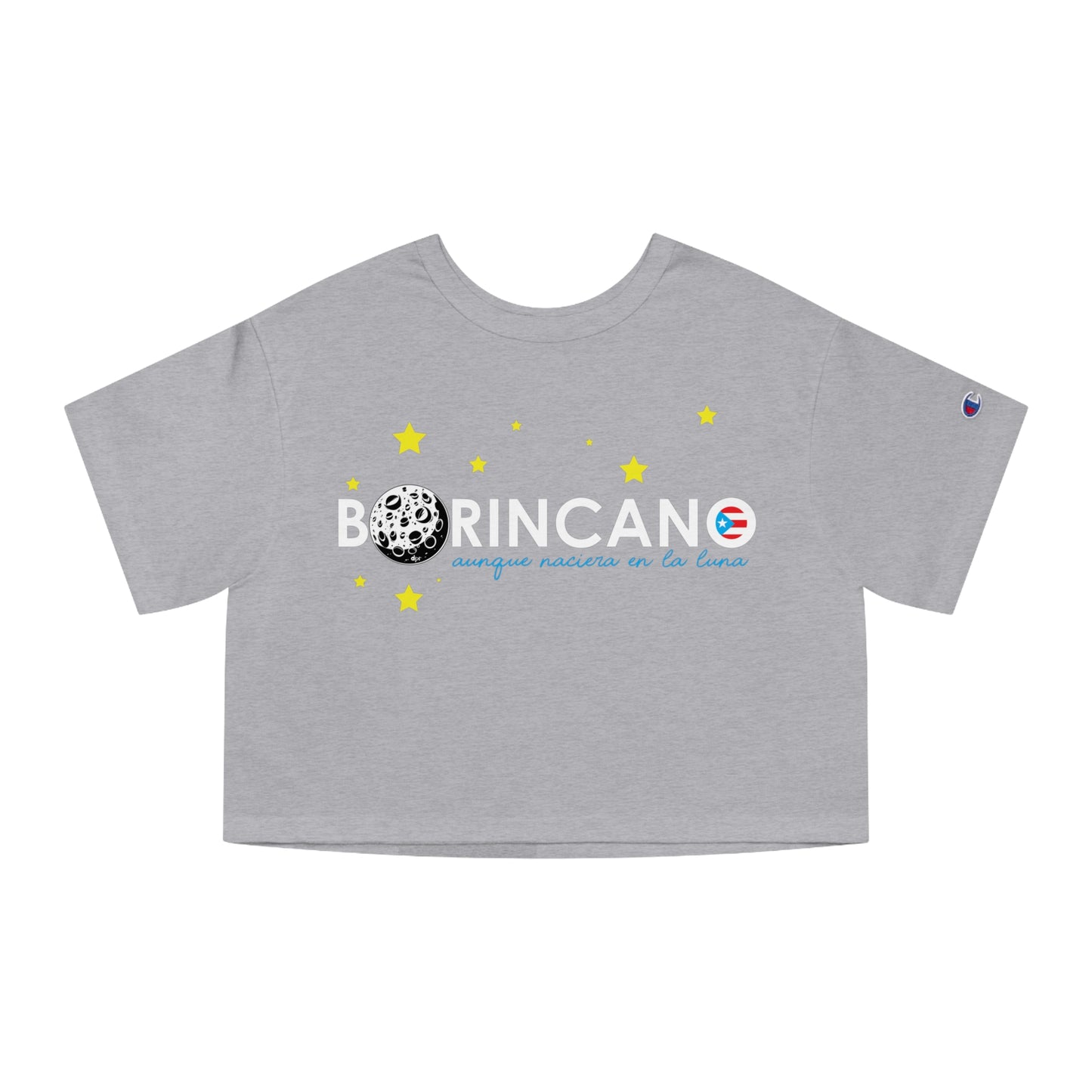 BORINCANO aunque naciera en la luna STARS Flowy Cropped Tee
