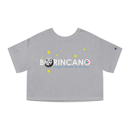 BORINCANO aunque naciera en la luna STARS Flowy Cropped Tee