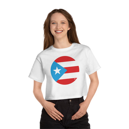 Puerto Rico Always in my Heart Women's Flowy Cropped Tee
