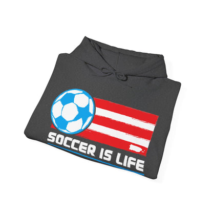Soccer is life Puerto Rican Flag Unisex Heavy Blend™ Boricua-Style Hoodies