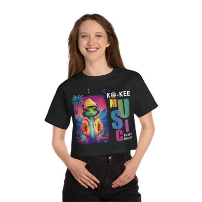 Coqui I Play Music Every Night Flowy Cropped Tee