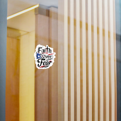 Faith Over Fear Puerto Rican Flag Soccer Ball Waterproof Kiss-Cut Vinyl Decal