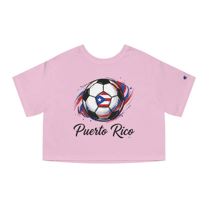 Puerto Rico Soccer ball Women's Flowy Cropped Tee | Puerto Rican Soccer ball Shirt