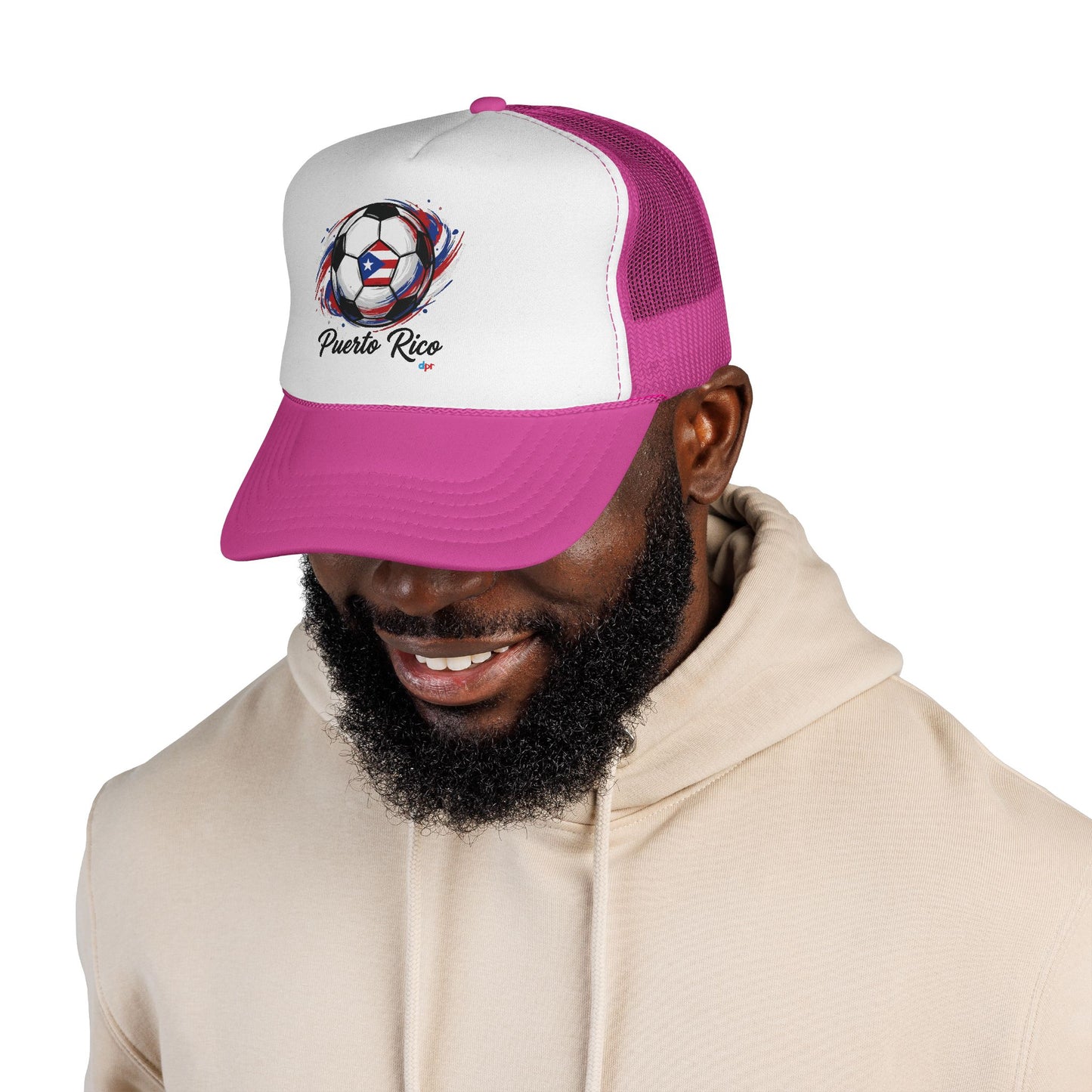 Puerto Rico Soccer Ball Flag Trucker Caps FREE SHIPPING
