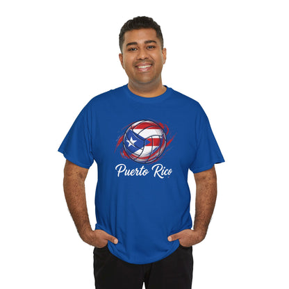Puerto Rico Volleyball Flag | Unisex Heavy Cotton T-Shirt