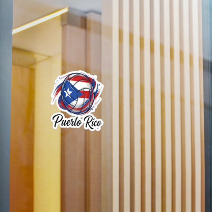 Puerto Rico Volleyball Flag Waterproof Kiss-Cut Vinyl Decal