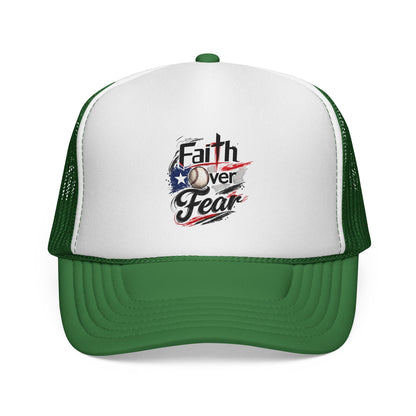 Faith Over Fear Puerto Rican Flag Baseball Trucker Caps FREE SHIPPING