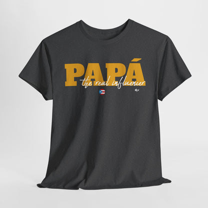 Papá The Real Influencer Yellow Heavy Cotton Tee