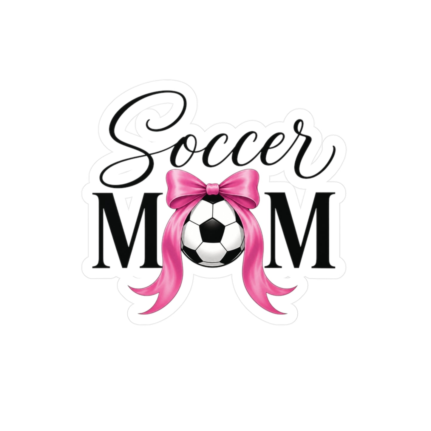 Soccer Mom Boricua Pink Bow Waterproof Kiss-Cut Vinyl Decals