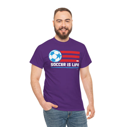 Proud Dad Soccer Boricua Unisex Heavy Cotton Tee