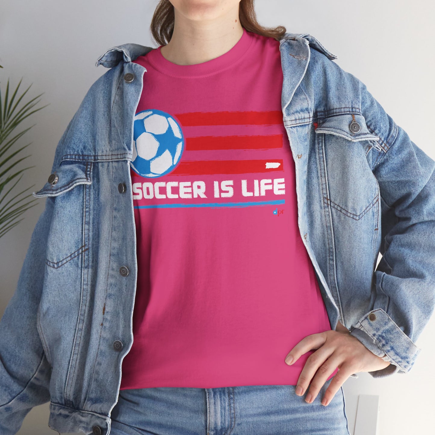 Proud Dad Soccer Boricua Unisex Heavy Cotton Tee