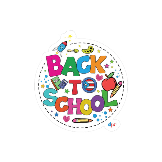 Back to School Boricua Student Kiss-Cut Vinyl Decals