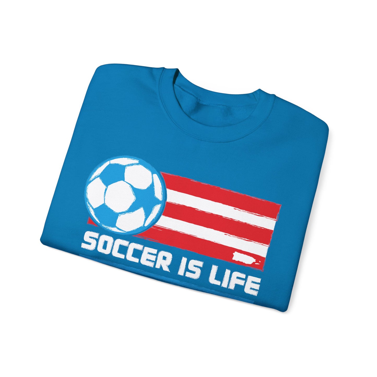 Soccer is life Puerto Rican Flag Heavy Blend™ Crewneck Sweatshirt