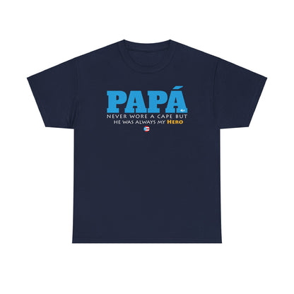 Papá My Hero Blue Heavy Cotton Tee