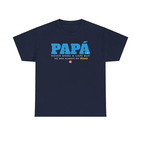 Papá My Hero Blue Heavy Cotton Tee