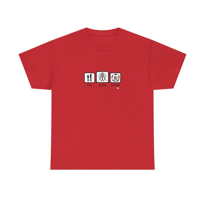 Eat Play Fútbol Graphic Tee | Puerto Rican Flag Soccer Shirt | Unisex Heavy Cotton T-Shirt