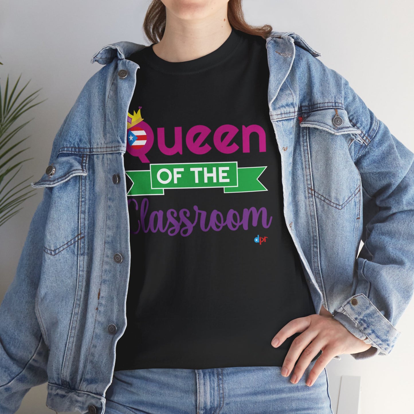 Queen of the Classroom - Back to School Boricua Teacher Heavy Cotton Tee