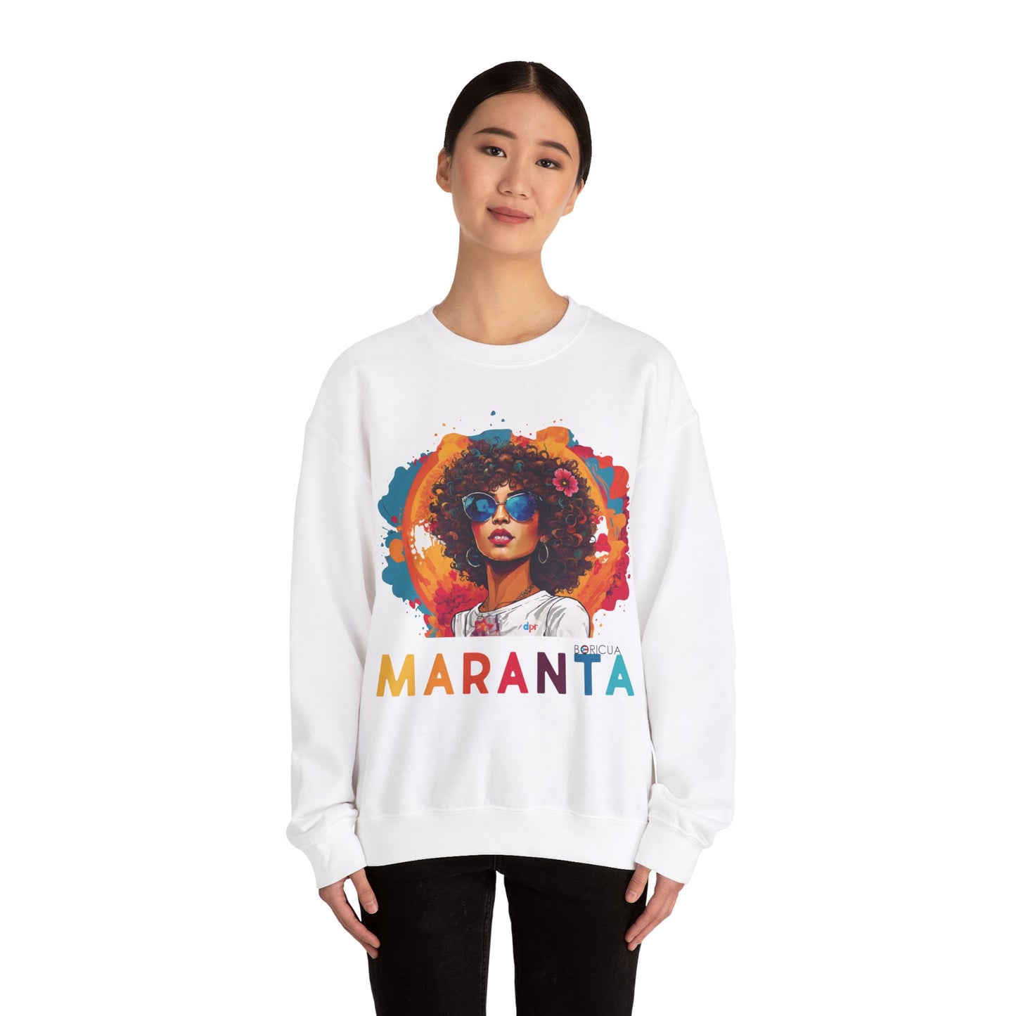 Maranta Boricua Girl Unisex Heavy Blend™ Crewneck Sweaters