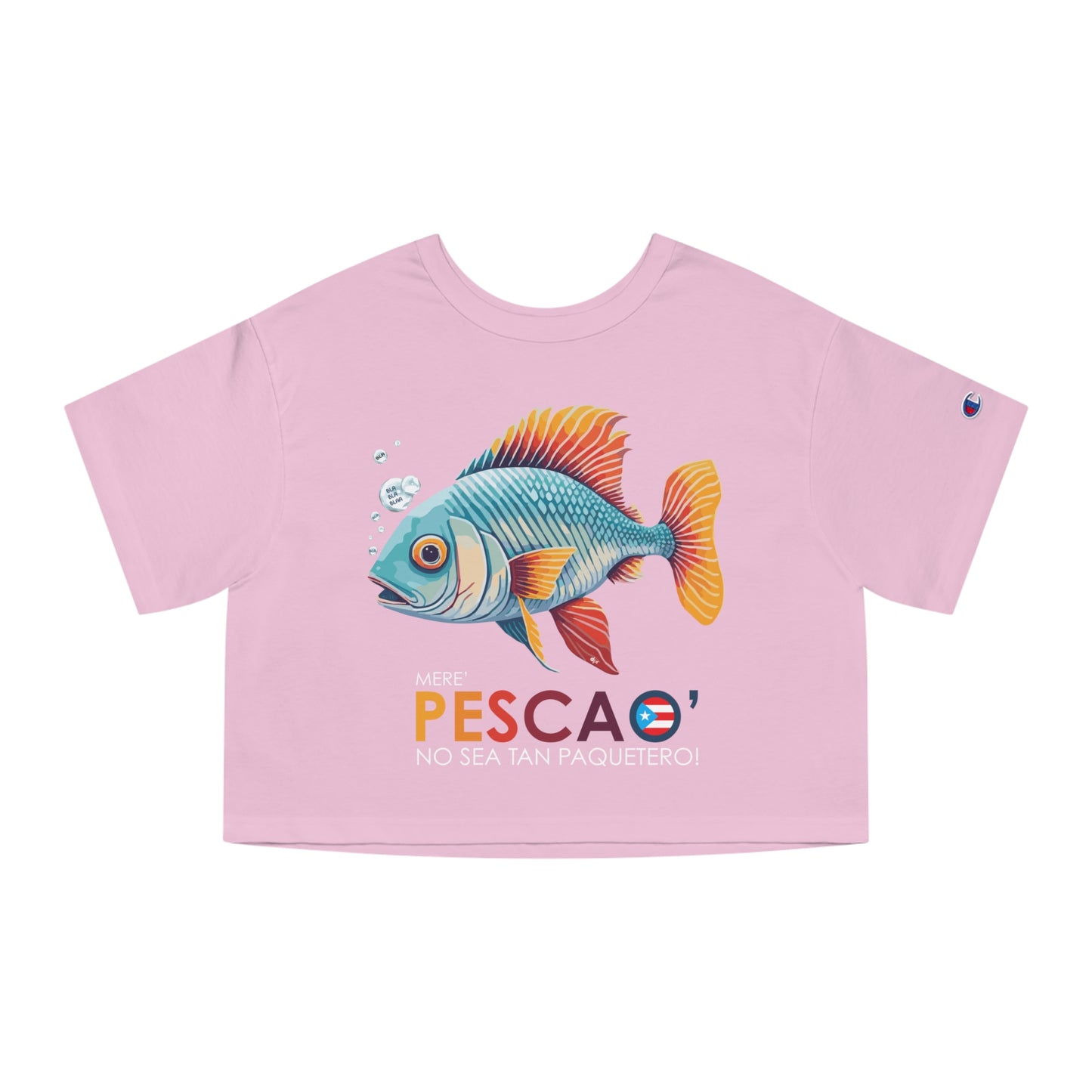 Mere' Pescao No seas tan Paquetero Flowy Cropped Tee