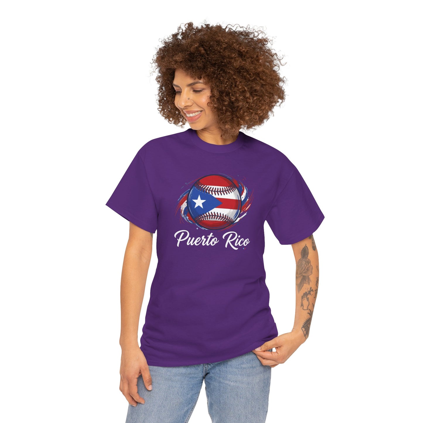 Puerto Rico Baseball Flag | Unisex Heavy Cotton T-Shirt