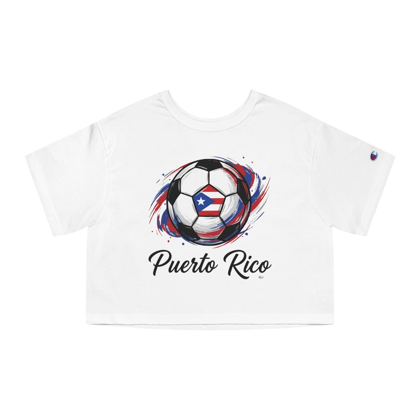 Puerto Rico Soccer ball Women's Flowy Cropped Tee | Puerto Rican Soccer ball Shirt