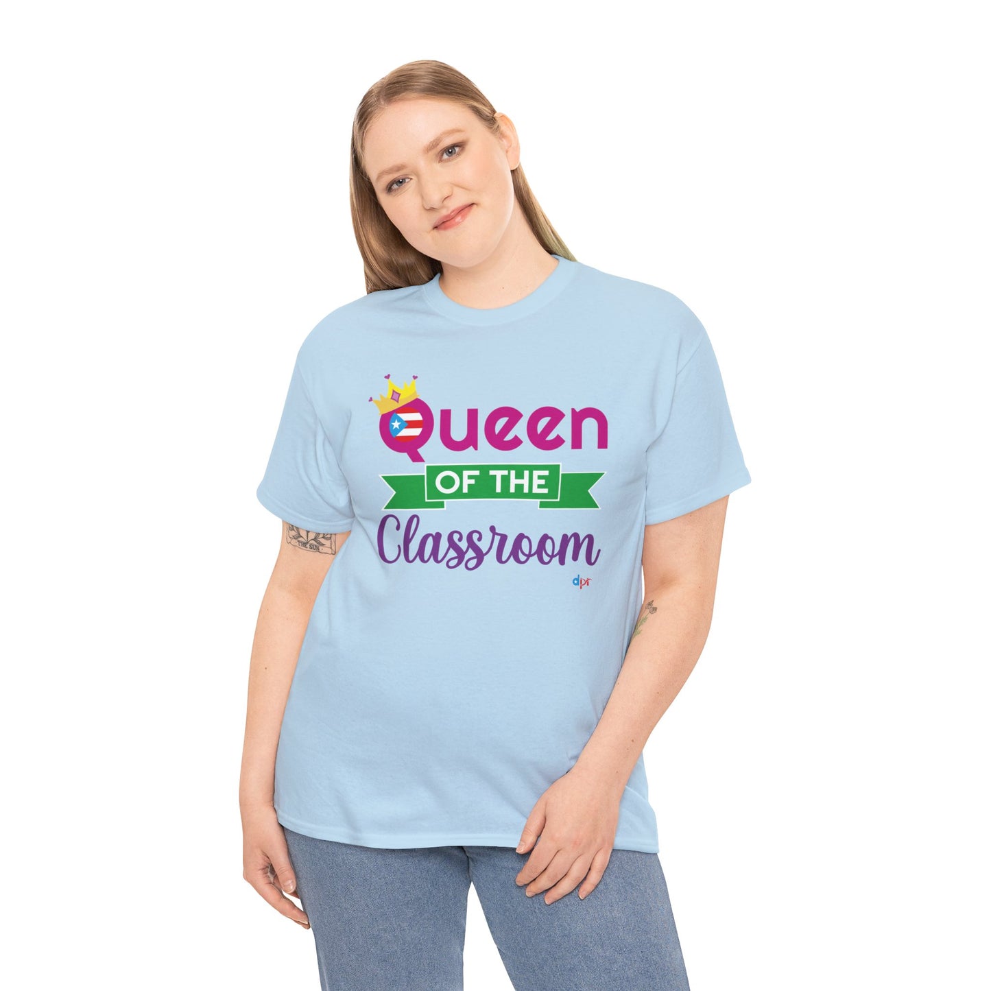 Queen of the Classroom - Back to School Boricua Teacher Heavy Cotton Tee