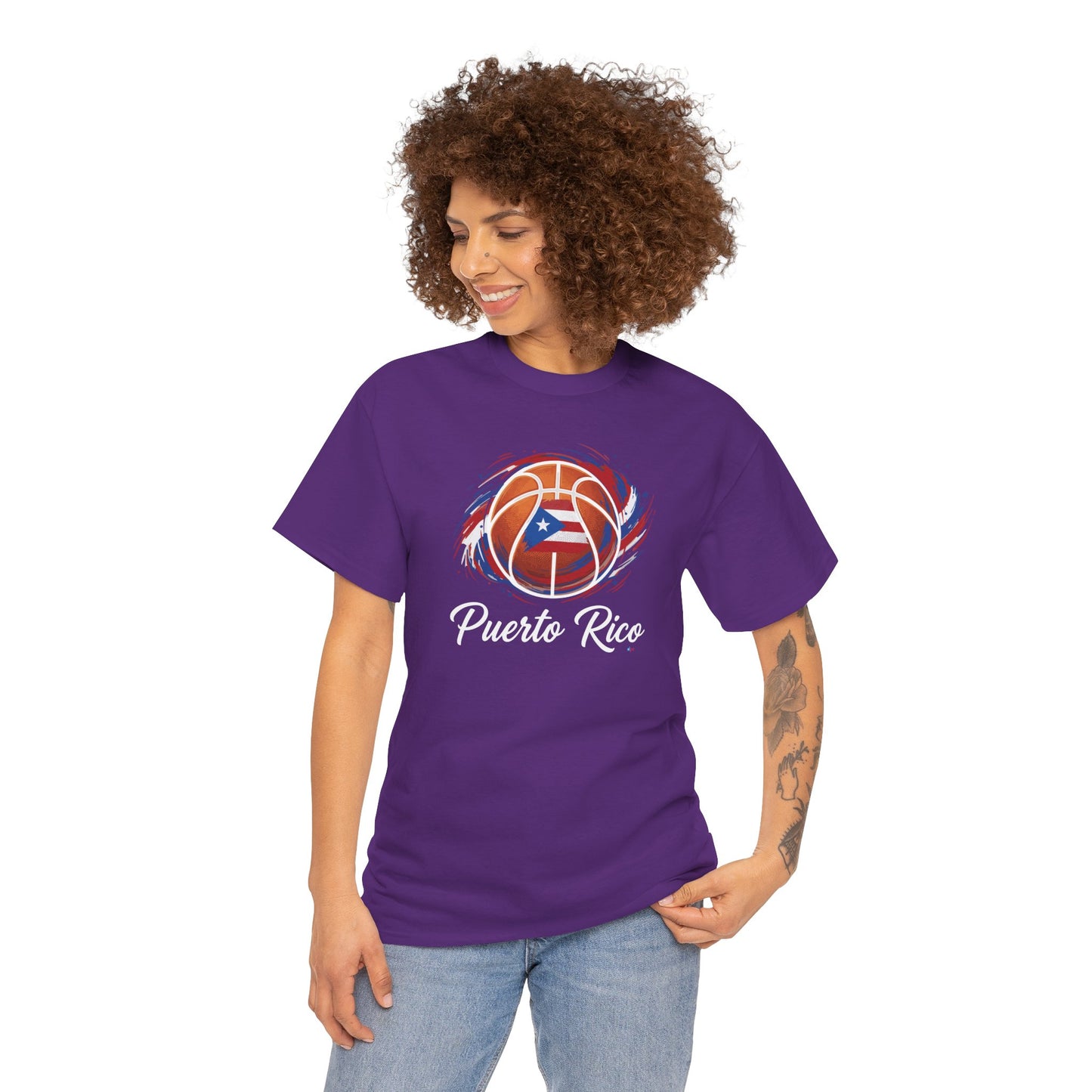 Puerto Rico Basketball Flag | Unisex Heavy Cotton T-Shirt