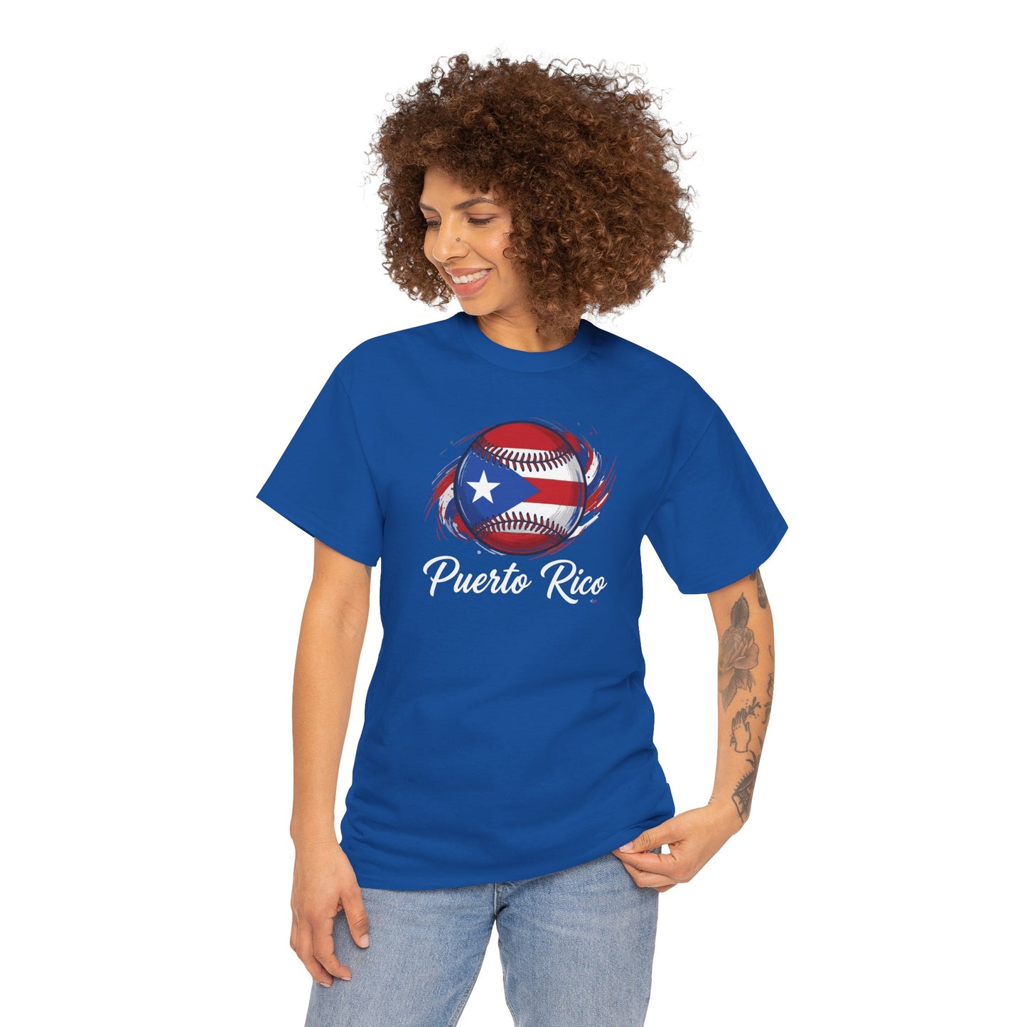 Puerto Rico Baseball Flag | Unisex Heavy Cotton T-Shirt