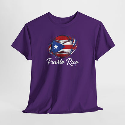 Puerto Rico Baseball Flag | Unisex Heavy Cotton T-Shirt